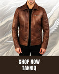 TANNIQ Men’s Brown Genuine Leather Zip-Up Jacket – Classic Everyday Style - Tanniq