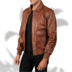 Tanniq Nova Sheepskin Bomber Leather Jacket | Lightweight Modern Fit