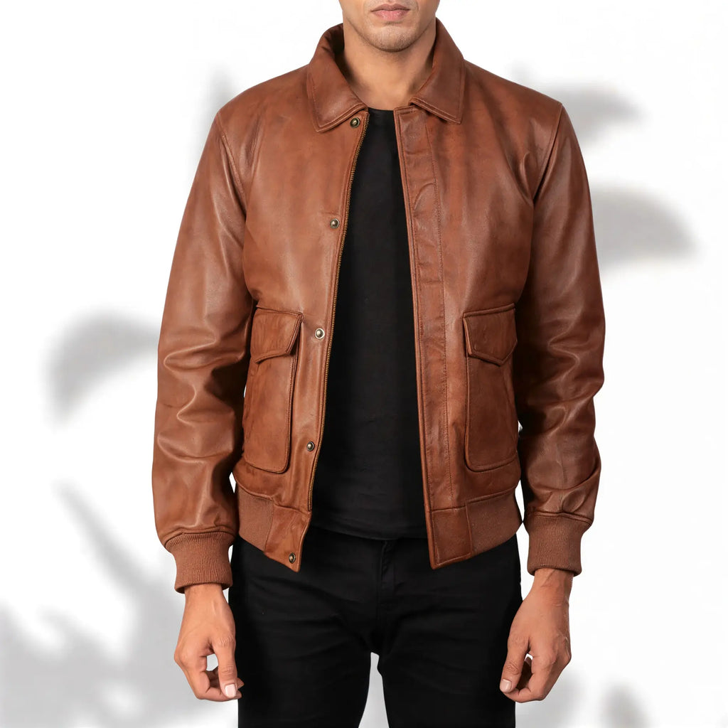 Tanniq Nova Sheepskin Bomber Leather Jacket | Lightweight Modern Fit