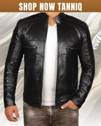 TANNIQ Shadow Rider Genuine Leather Biker Jacket Streetwear Essential