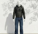 Tanniq Ghost Sheepskin Hooded Bomber Leather Jacket
