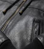 Tanniq Ghost Sheepskin Hooded Bomber Leather Jacket