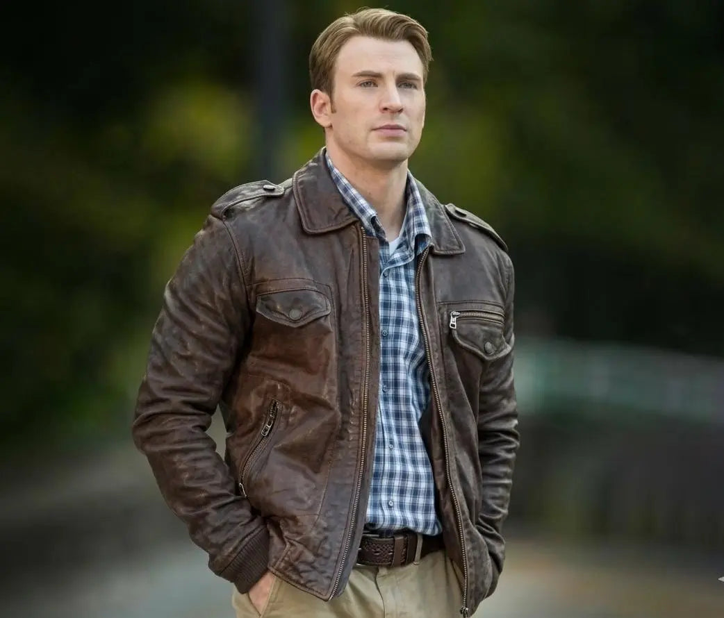 Tanniq Sentinel Sheepskin cafe racer Jacket with Shoulder Epaulettes